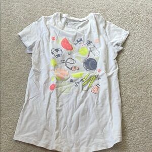 Kids White Sports Graphic T-Shirt